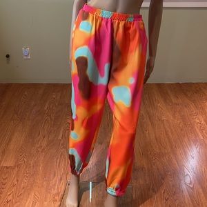 Boutique Gorgeous Trendy Multi-colored Blazer And Pants Size L